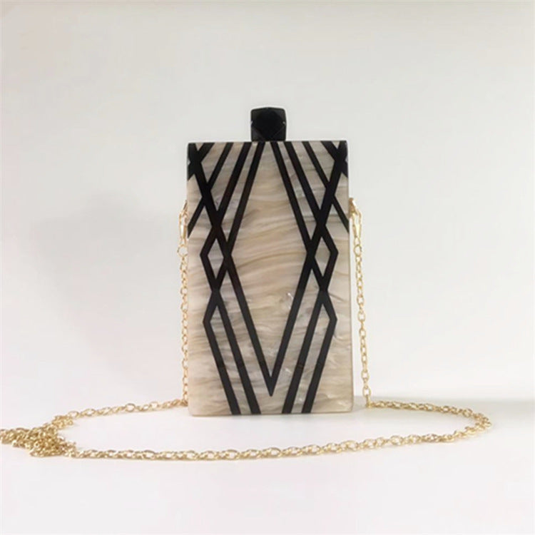 Irregular Stripes Printed Acrylic Evening Bag