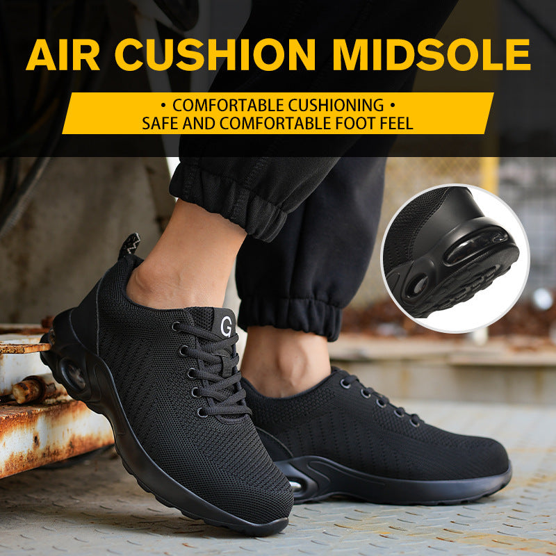 Chaussures de protection du travail à coussin d'air avec tête en acier anti-écrasement