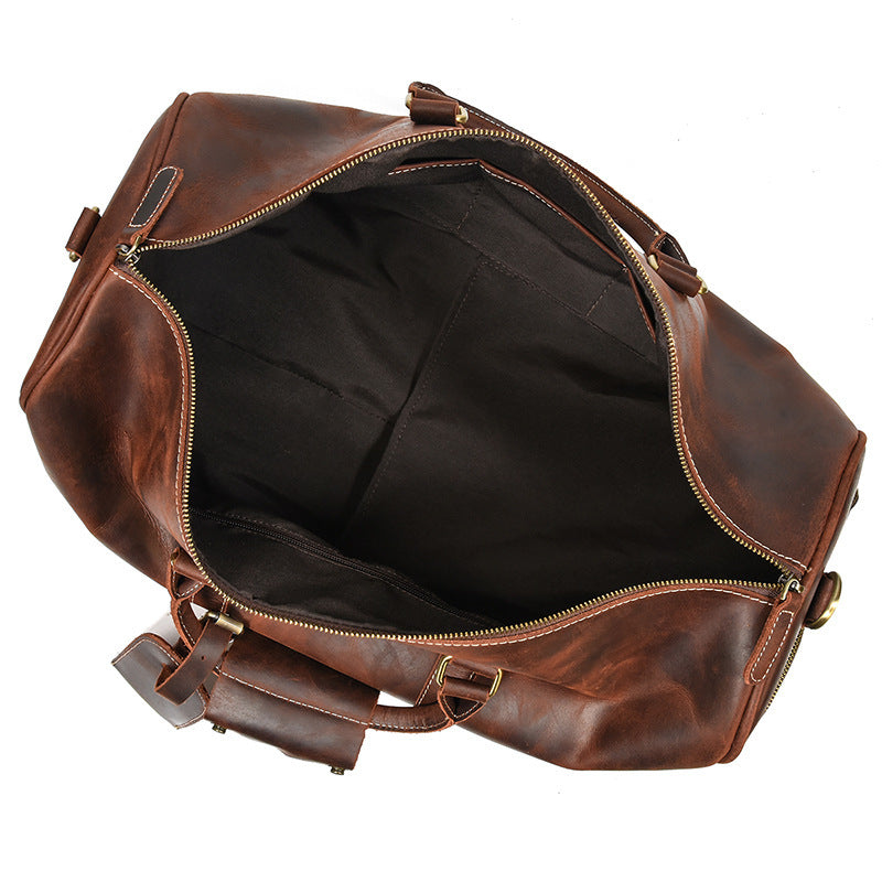 Sac de voyage en cuir pour homme Retro Crazy Horse Leather