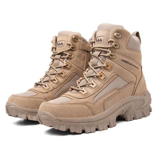 Botas de nieve cálidas para hombre, de caña alta, para entrenamiento al aire libre, combate, senderismo, desierto, otoño e invierno