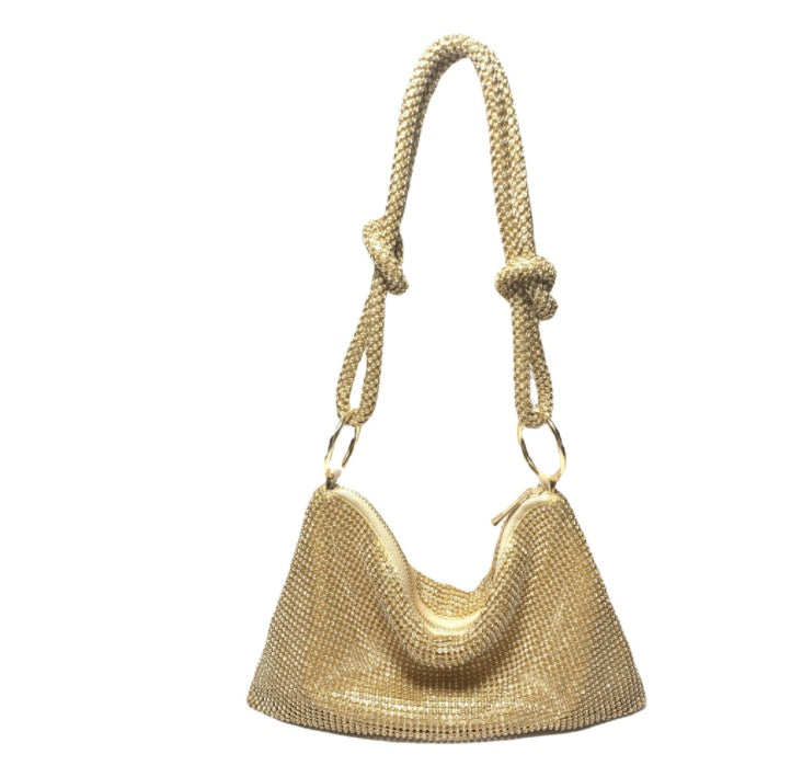 Bolso de diamantes de imitación de moda, versátil, informal y sencillo