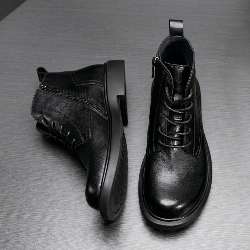 Bottes Martin en cuir véritable pour hommes