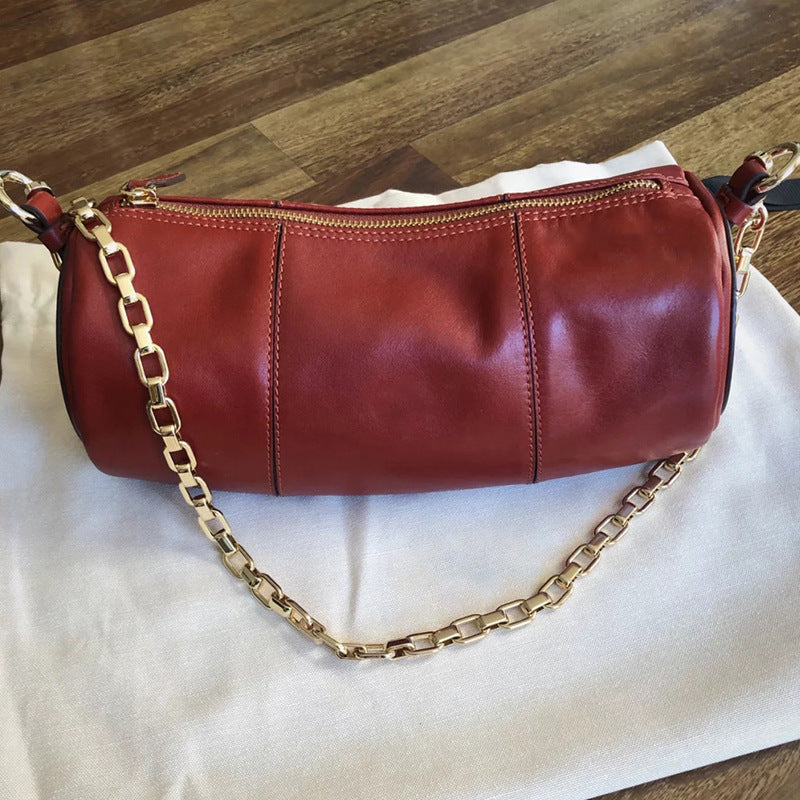 Chain Bag Cylinder Bag  Shoulder Diagonal Pillow Bag