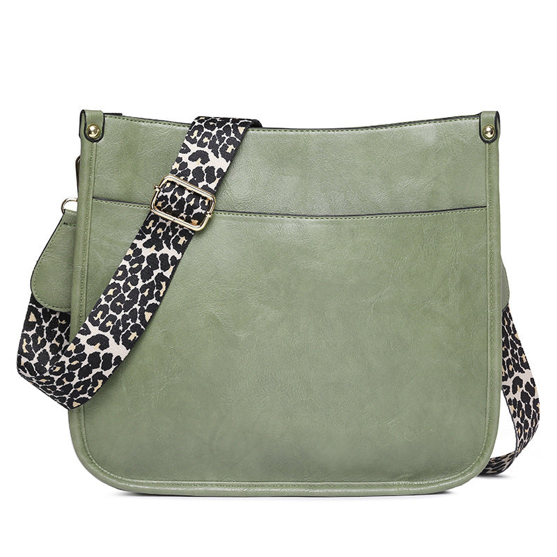 Bolso bandolera informal de piel sintética con estampado de leopardo y correa para el hombro, bolso de mano de gran capacidad, diseño minimalista