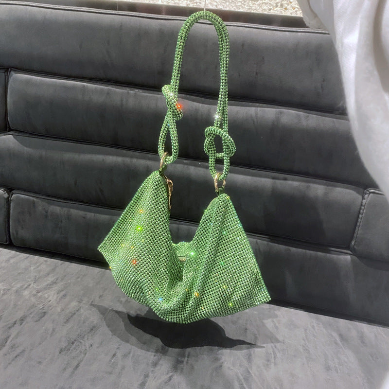 Bolso de mano sencillo con diamantes de imitación para mujer