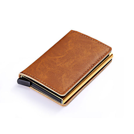 Uminium Alloy Leather Cards Case Mini Wallet Slim Coin Purse