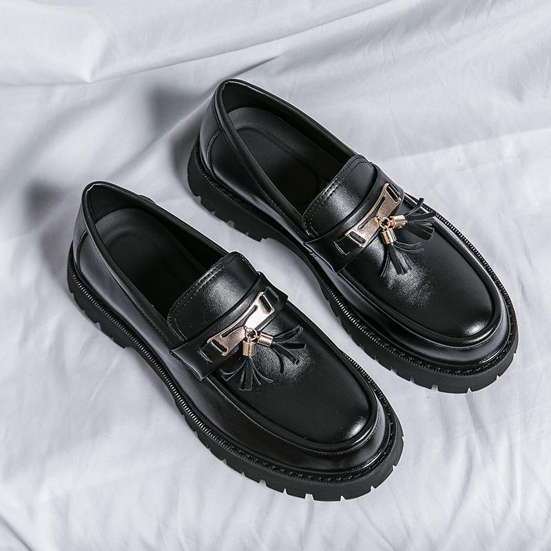 Men's Shoes British Style Black Leather Shoes