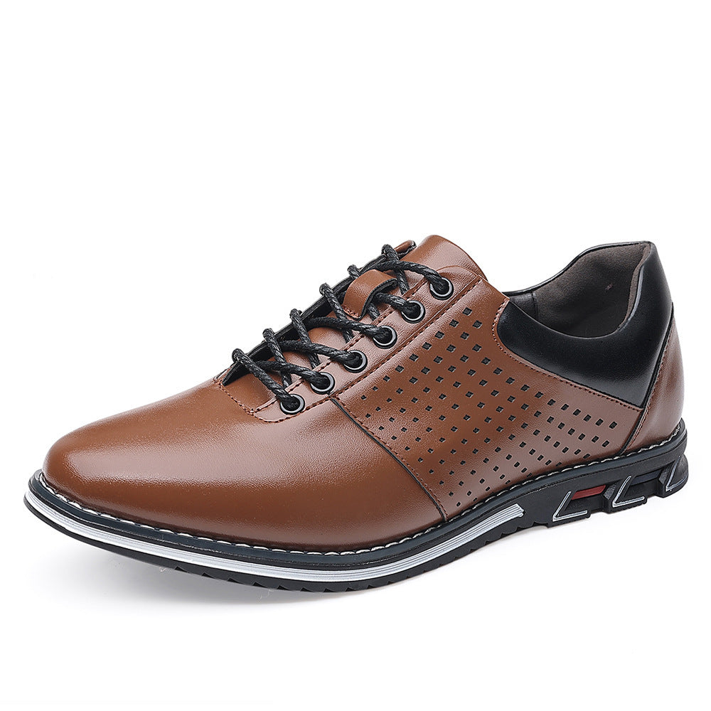 Plantilla que aumenta la altura, versátil, para hombre, nuevo estilo británico, zapatos casuales de cuero coreanos para otoño