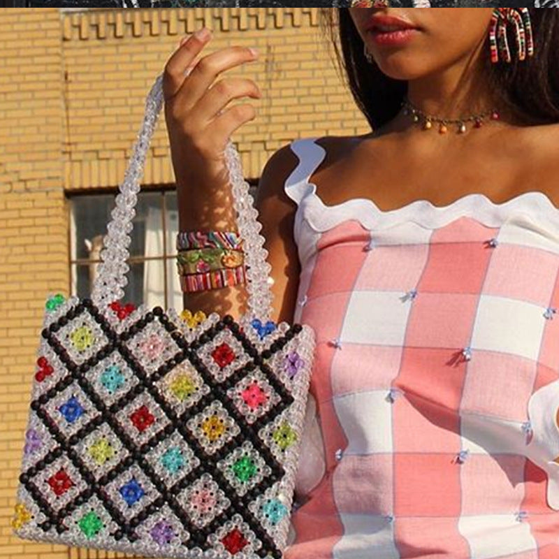 Woven Beaded Bag With Various Pattern Puzzles