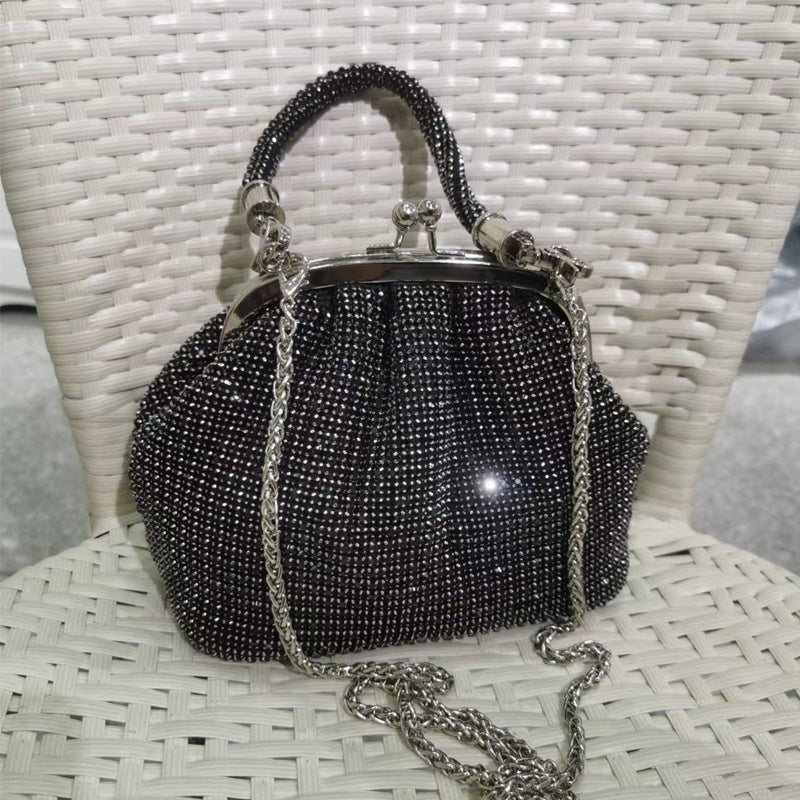 Bolso de mano con incrustaciones de diamantes y diamantes de imitación