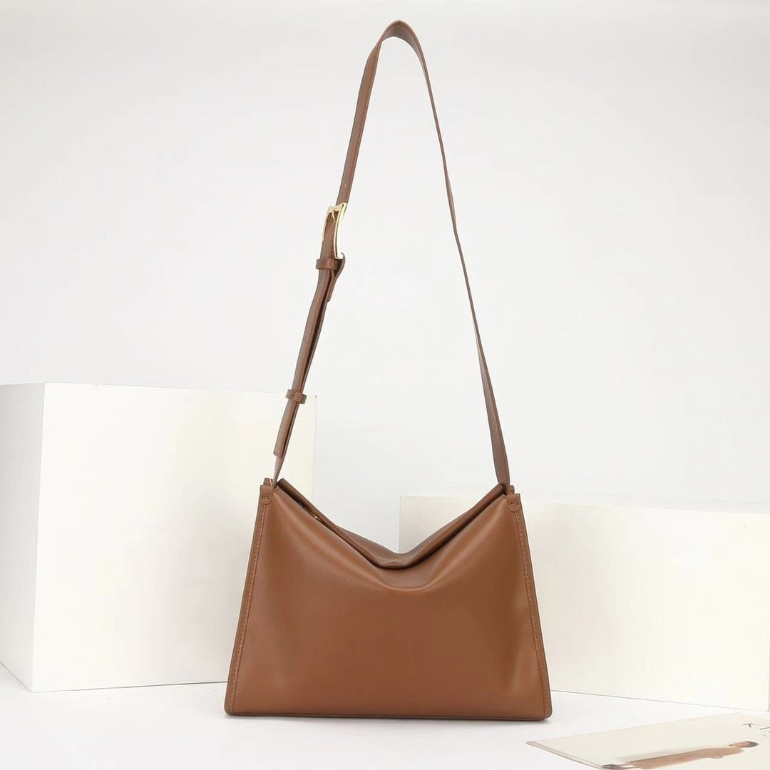 Petit sac carré pour femme à une épaule simple en cuir de vachette première couche