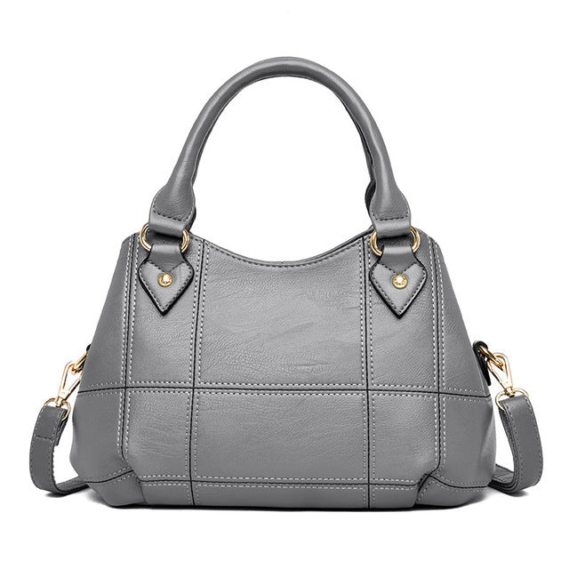 New Leather Mother Three Layer Zipper Handbag