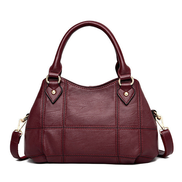 New Leather Mother Three Layer Zipper Handbag