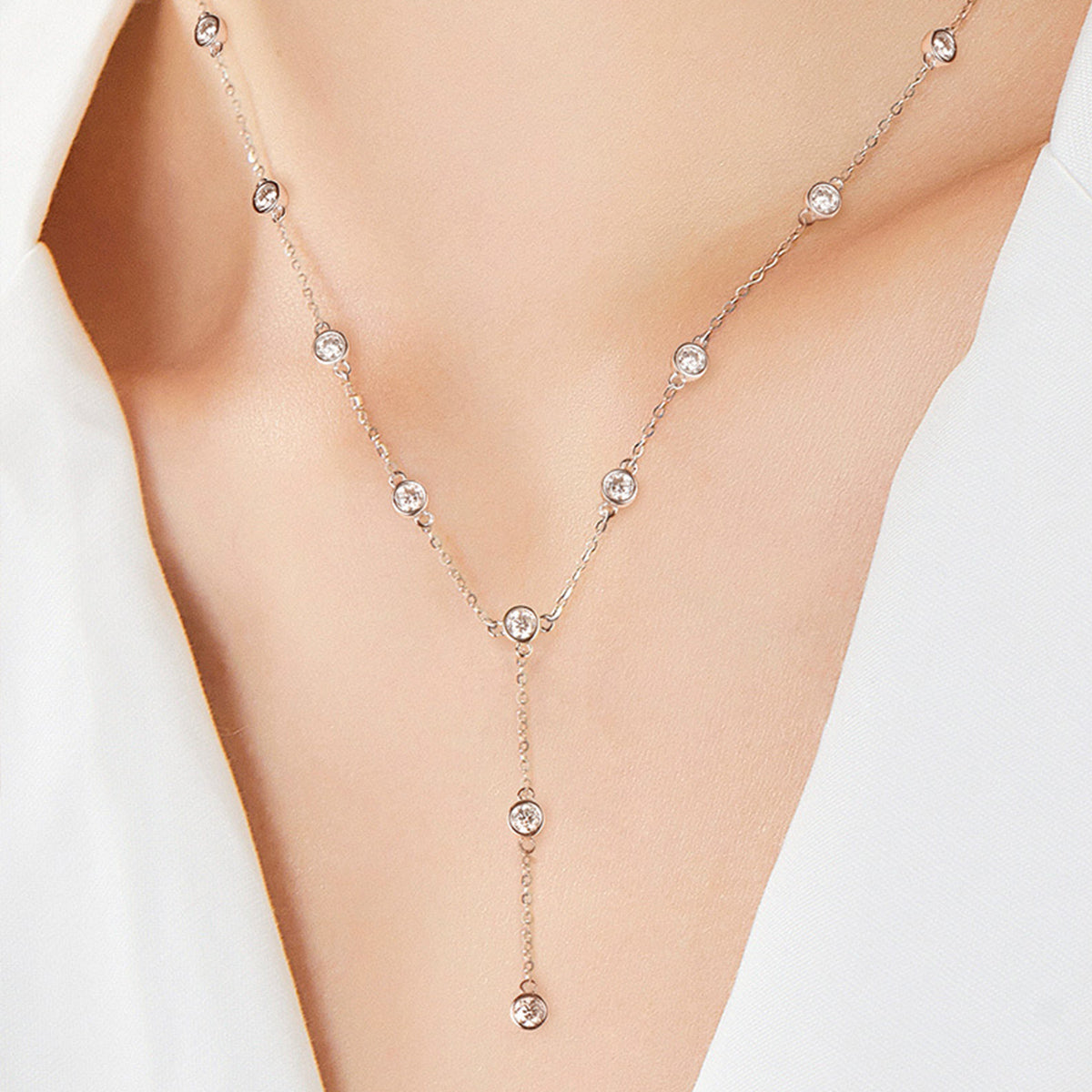 Collier en argent sterling 925 avec moissanite de 1,1 carat