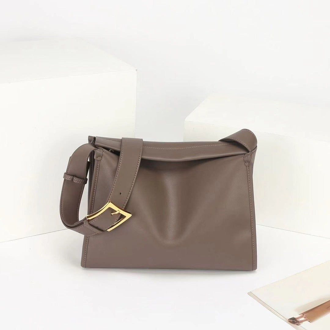 Petit sac carré pour femme à une épaule simple en cuir de vachette première couche