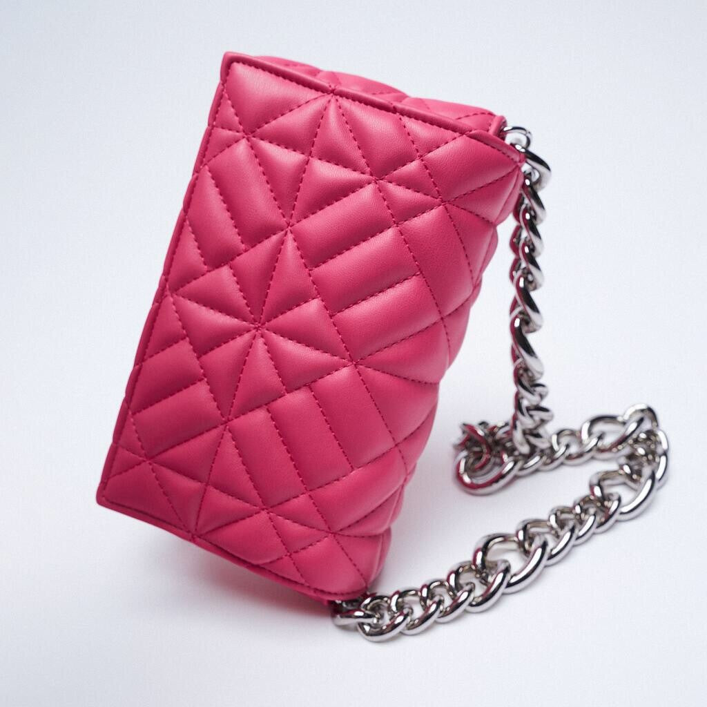 Diamond Thick Chain Flower Color Underarm Shoulder Bag