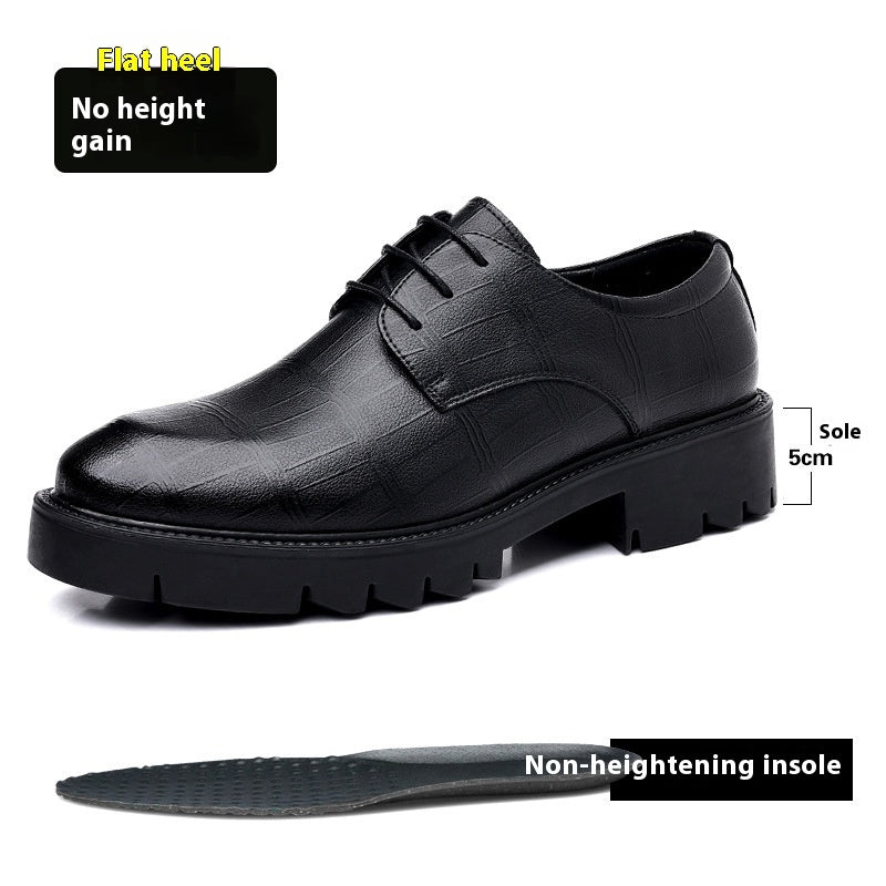 Chaussures décontractées en cuir de vachette noires pour hommes, hauteur intérieure rehaussante de 10 cm, tenue de soirée d'affaires