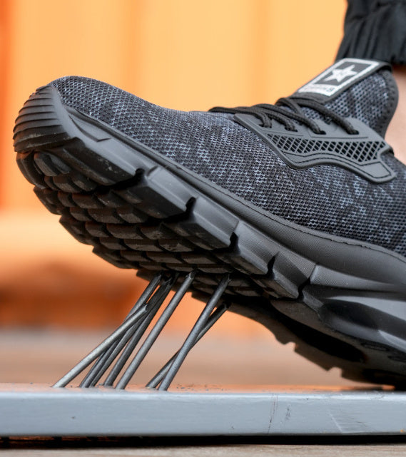 Chaussures de protection du travail tissées à motif camouflage avec embouts en acier