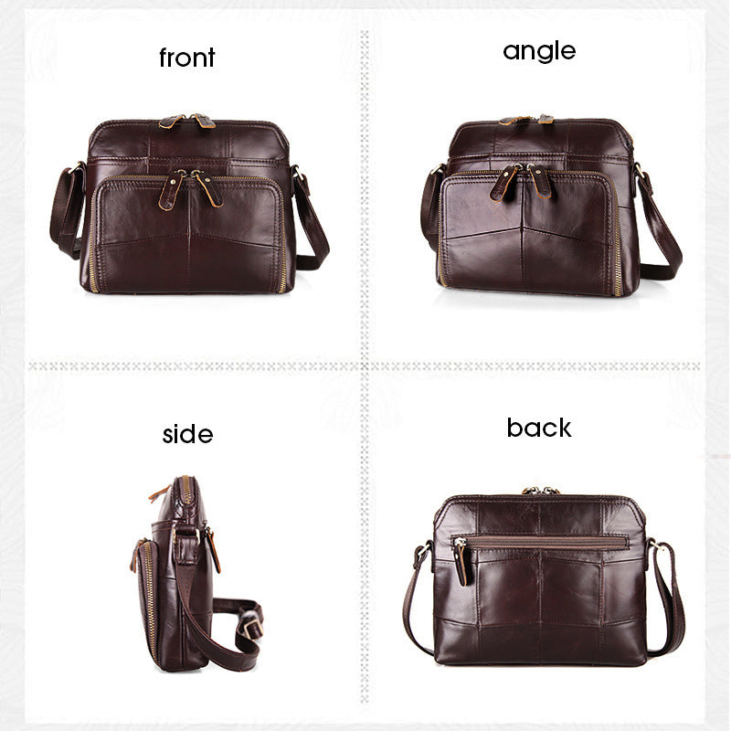 Versatile Single Shoulder Cross Body Three Layer Leather Small Bag Commuter Multi-layer