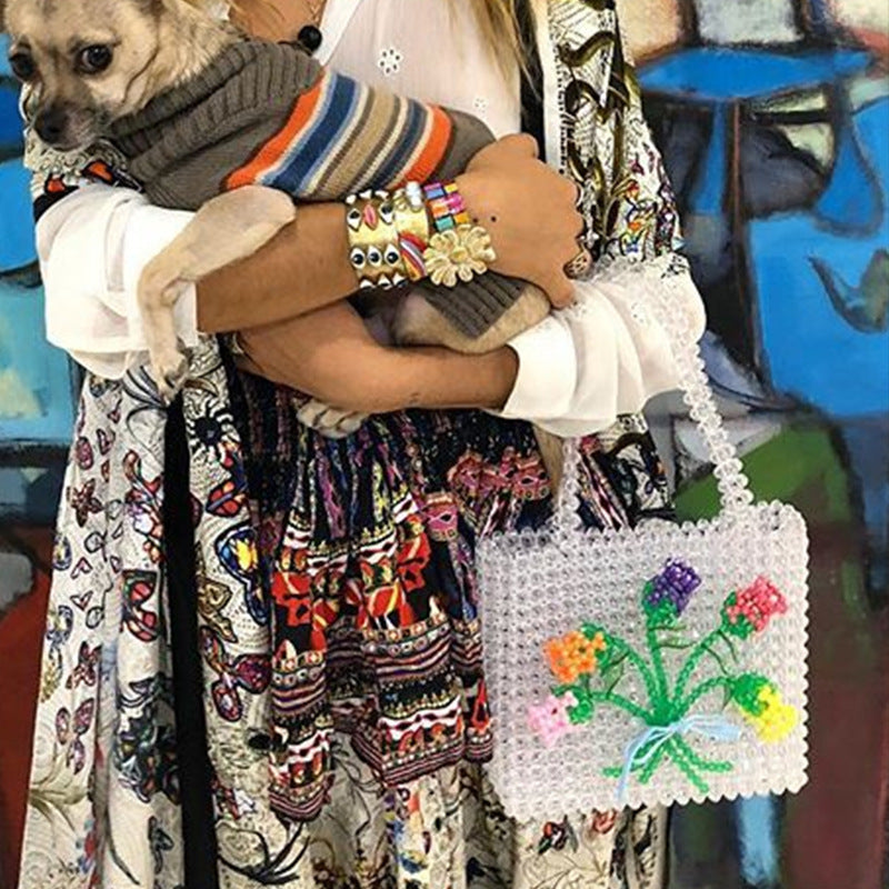 Woven Beaded Bag With Various Pattern Puzzles