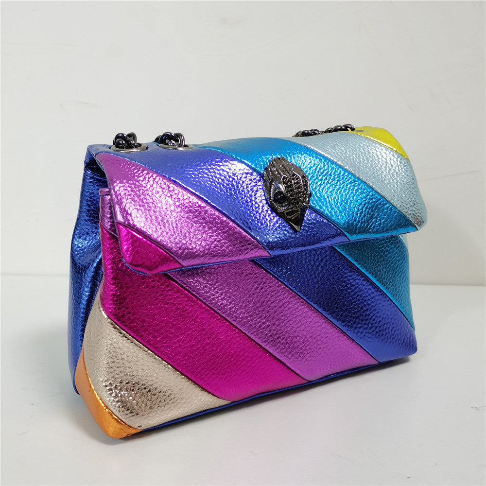 Metal Eagle Head Bag Single Shoulder Rainbow Handbag