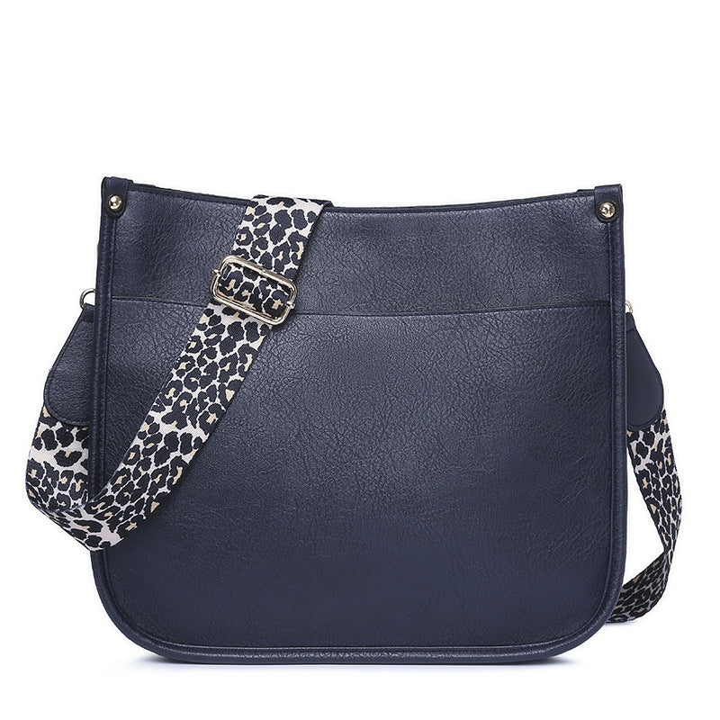 Bolso bandolera informal de piel sintética con estampado de leopardo y correa para el hombro, bolso de mano de gran capacidad, diseño minimalista