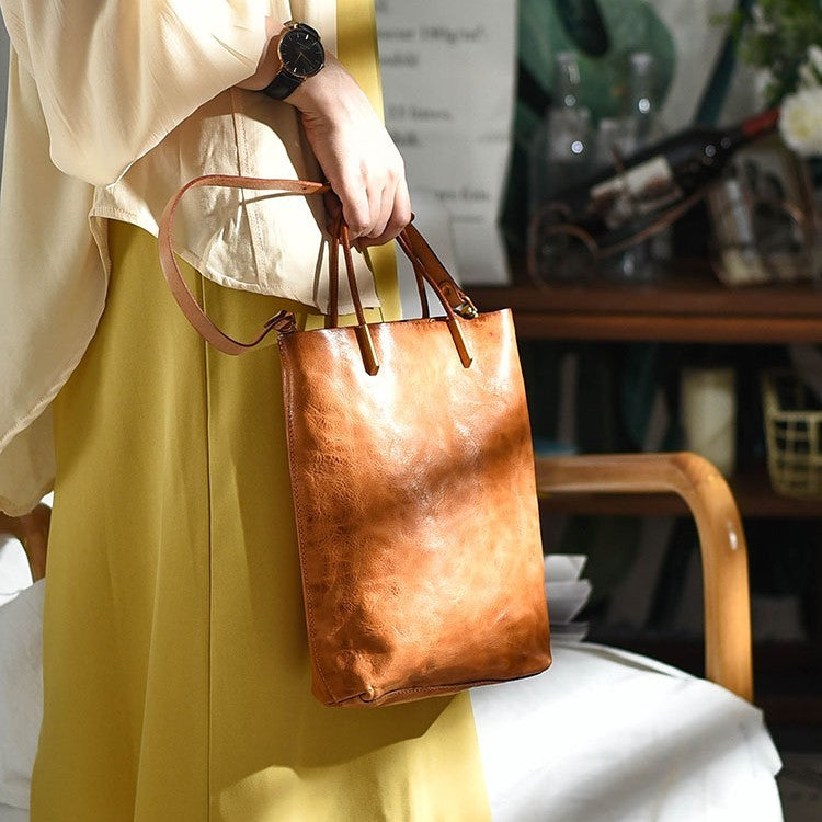 Minimalist Leather Shoulder Bag Retro Girl