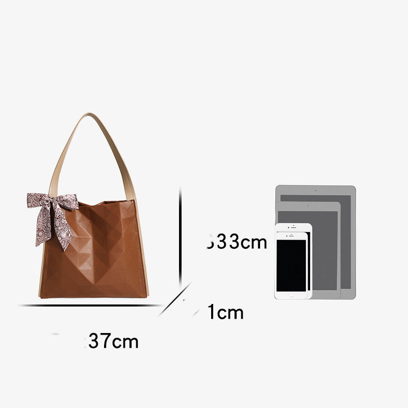 Large-capacity Tote Bag Fashion Geometric Rhombus One-shoulder