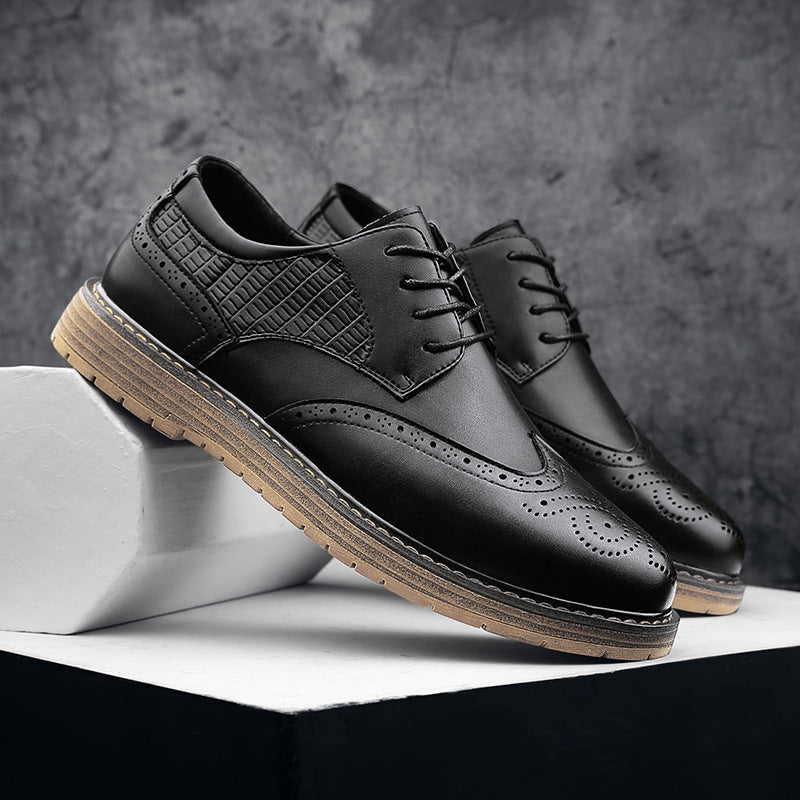 Chaussures en cuir pour hommes Chaussures décontractées sculptées pour hommes