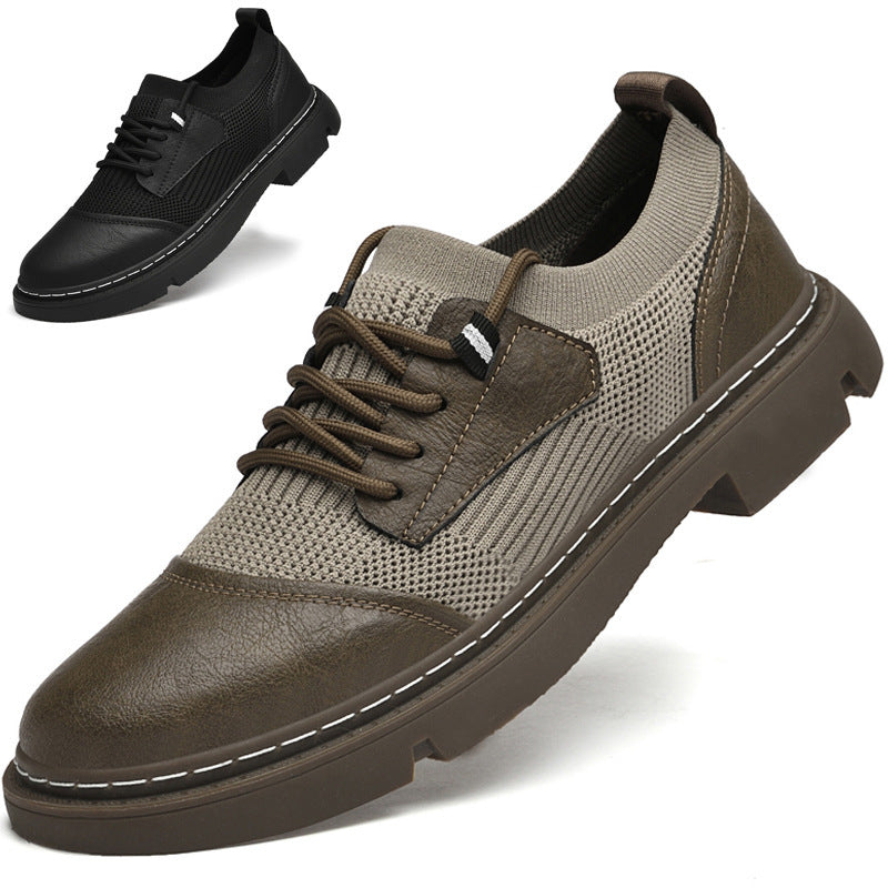 Casual Flying Woven Leather Shoes