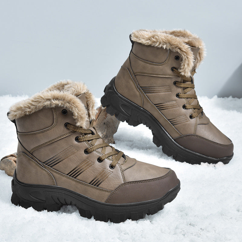 Chaussures d'hiver surdimensionnées en coton montantes avec bottes de neige en velours