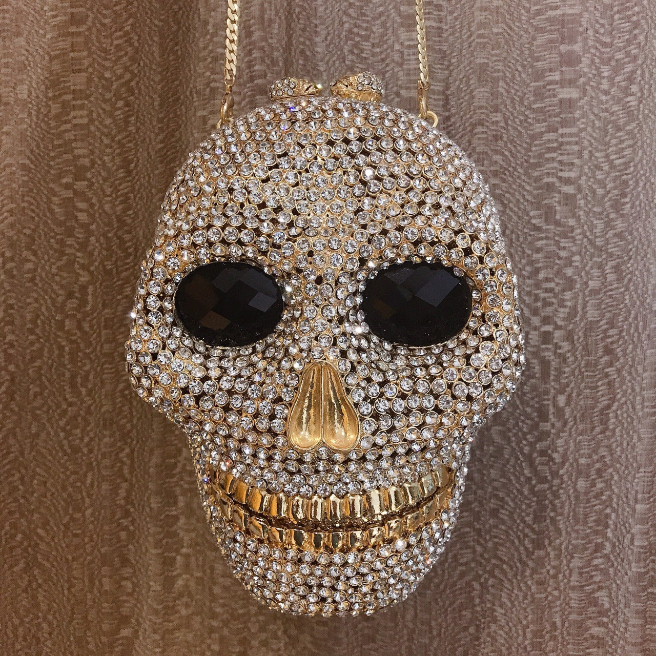 Organizador de cenas con forma de calavera de diamante para mujer