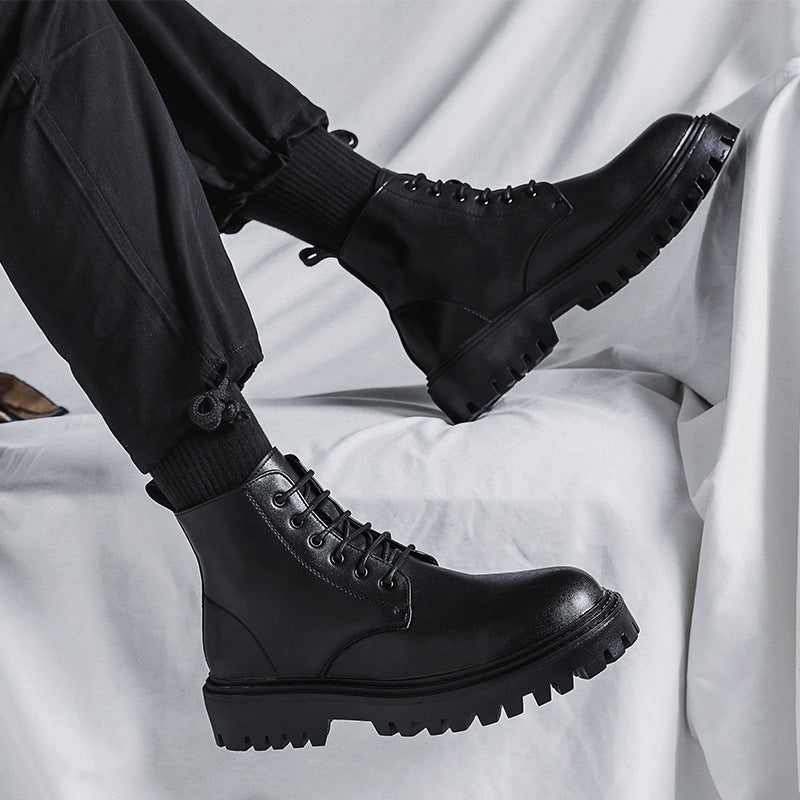 Bottes montantes en cuir pour hommes