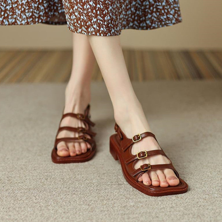 Women's Fashion Simple Comfortable Flat Roman Style Sandals