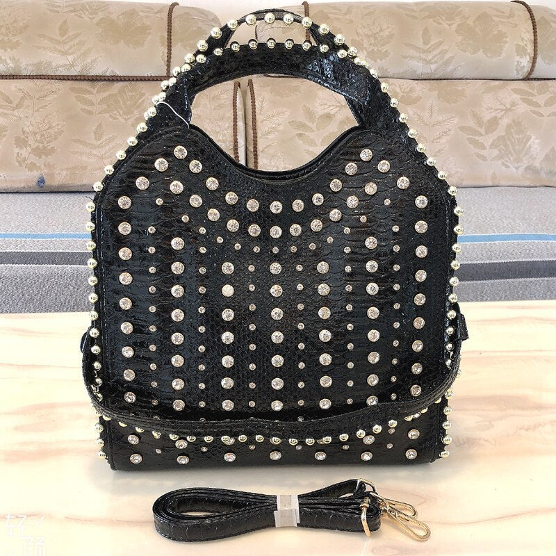 Sac messager à main Fashion avec strass et diamants