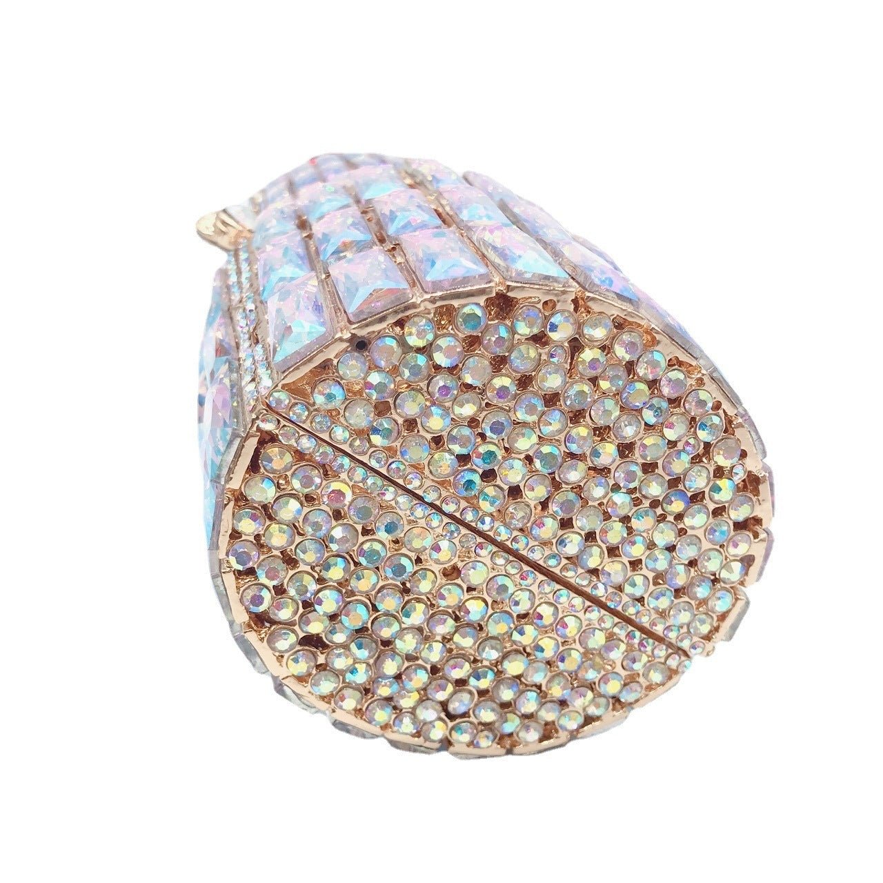 Cartera de noche con forma de lápiz labial y diamantes para mujer