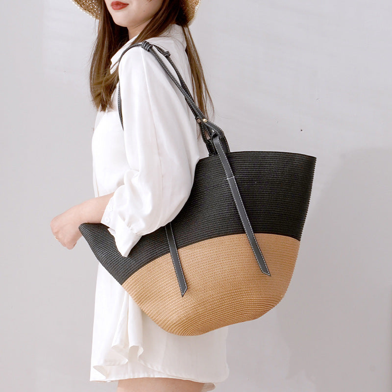 Large Capacity Niche Handbag Straw Woven Bag