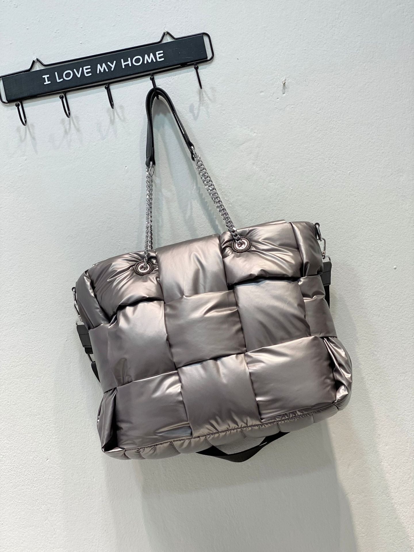 Sac à main en plumes avec veste en coton tendance pour femme