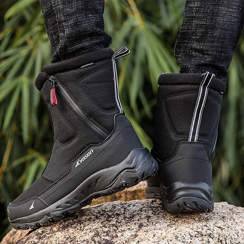 Bottes de neige épaisses pour couple, chaussures d'escalade chaudes en polaire pour l'extérieur, pour la marche et l'hiver