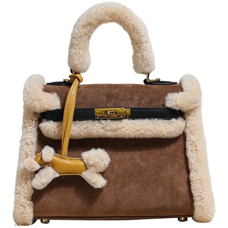 Real Lamb Fur Bag Crossbody One Shoulder