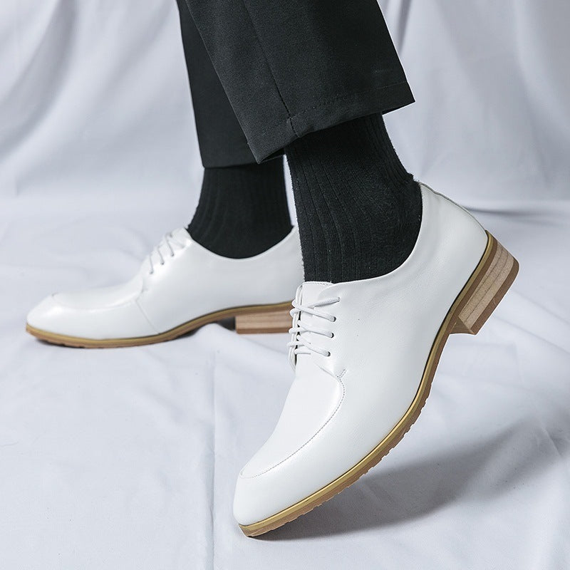 Zapatos de tacón de madera puntiagudos para uso formal e informal de negocios