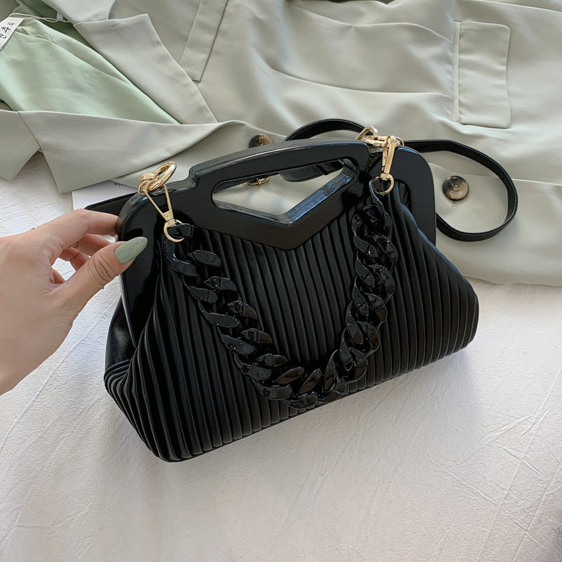 Thick Chain Stripe Crossbody Bag