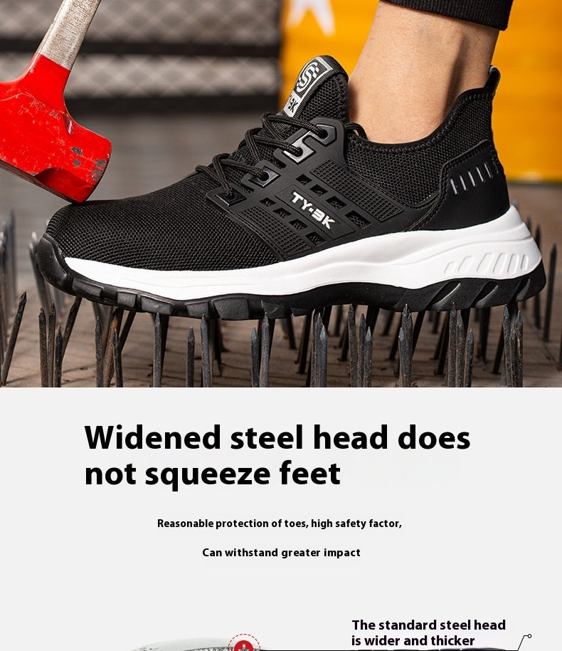 Men's Flyknit Safety Shoes Anti-smashing Breathable