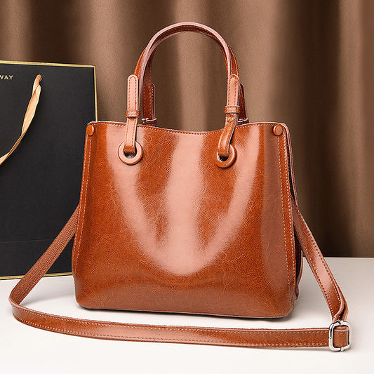 Bolso de hombro informal de gran capacidad de cuero suave coreano portátil