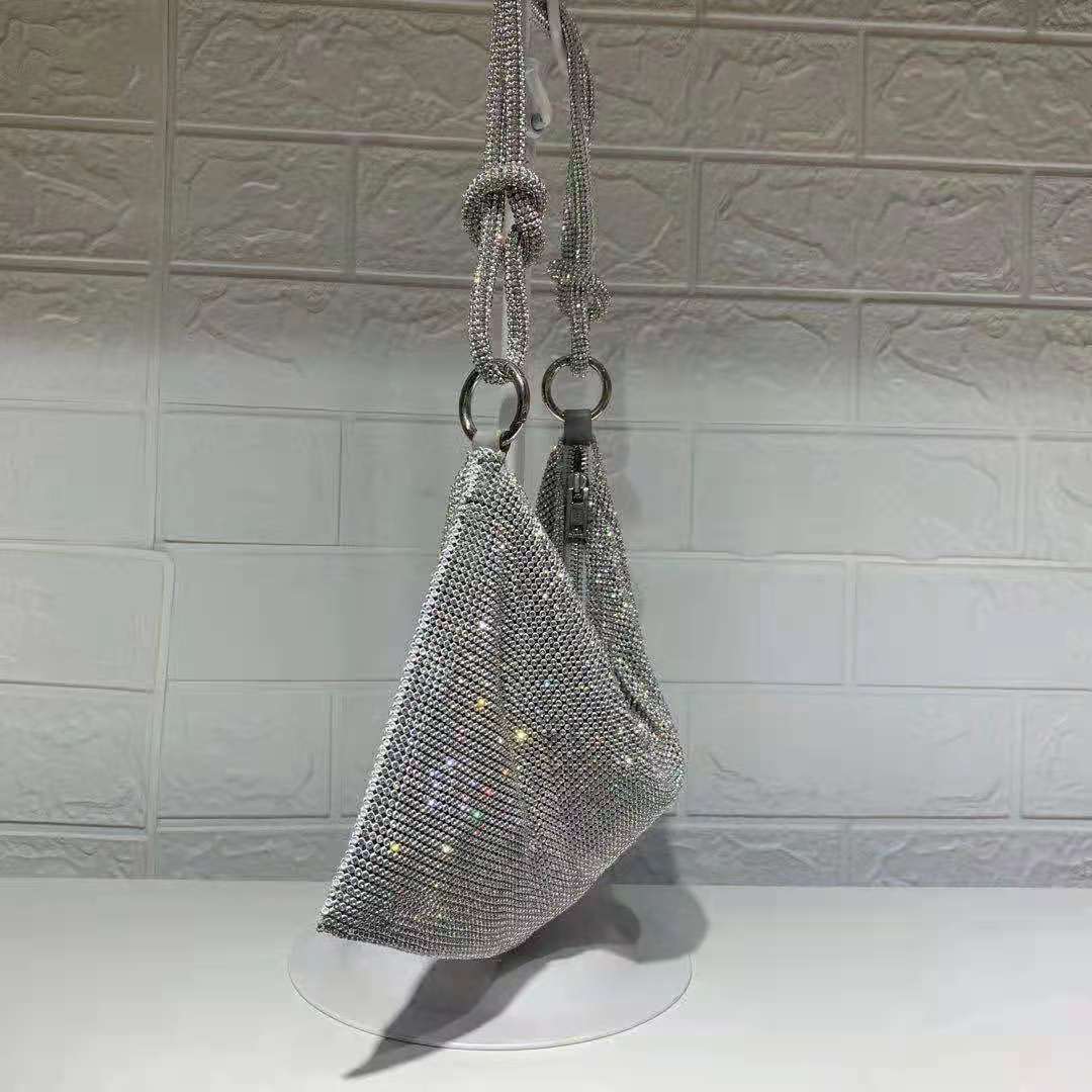 Sac à bandoulière en strass fait main à paillettes pour femmes