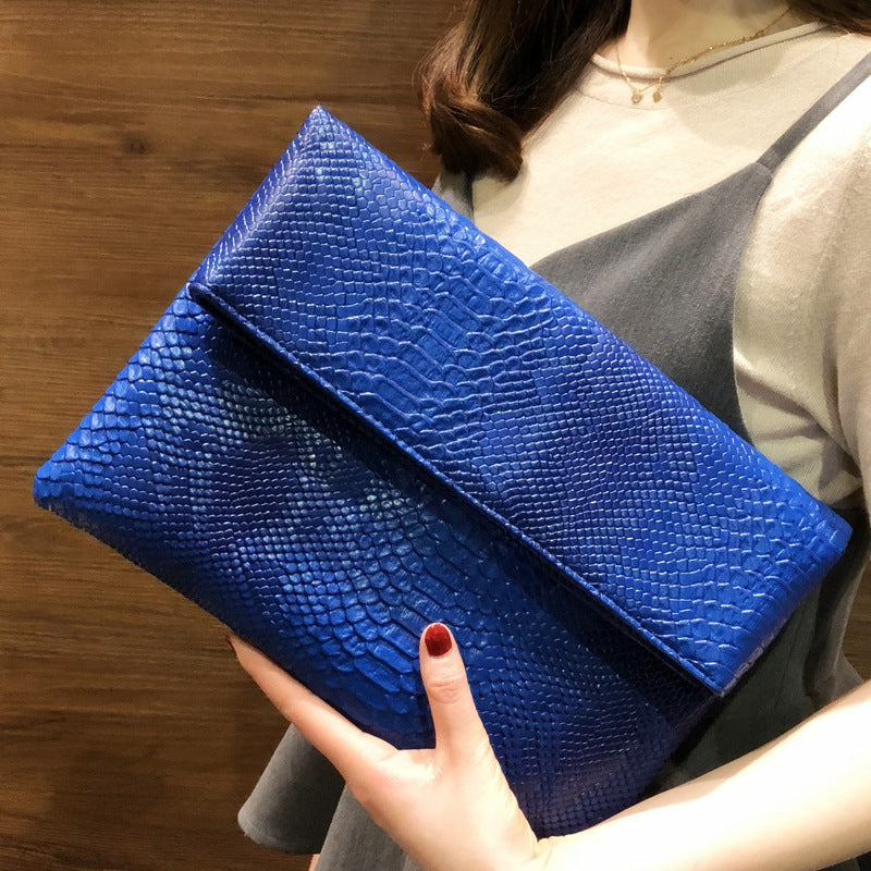 Pochette à imprimé serpent pour femme, grande capacité, idéale pour toutes les occasions