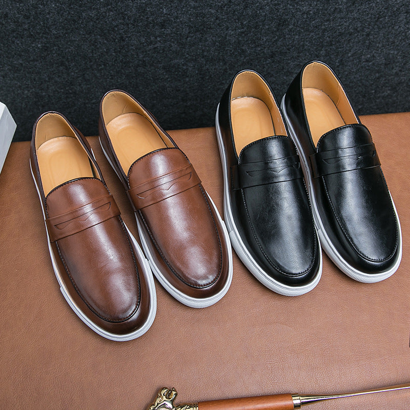 Chaussures de planche grande taille Chaussures en cuir décontractées pour hommes