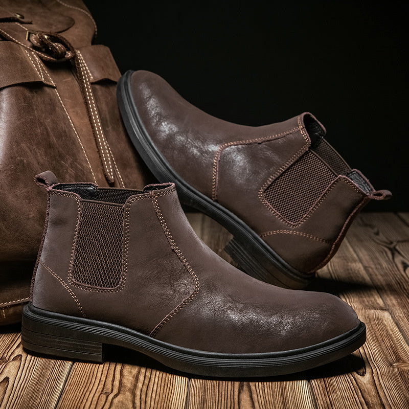 Bottes Martin décontractées en cuir de vache pour hommes