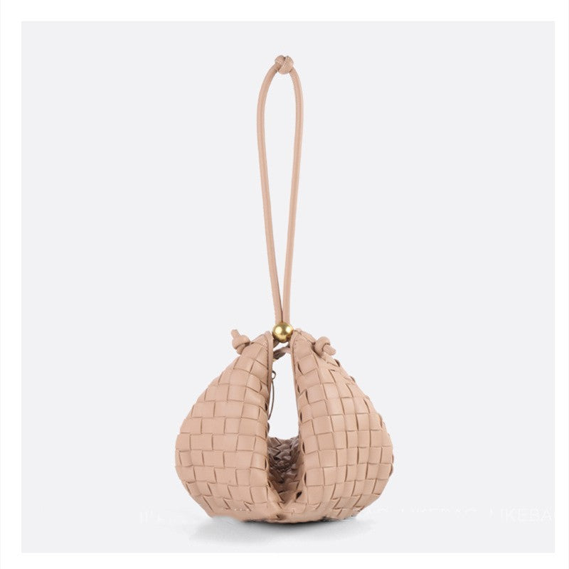 Petit sac tressé à boules d'or Sac pour femme transfrontalier Sac BV pour aisselle Minorité féminine