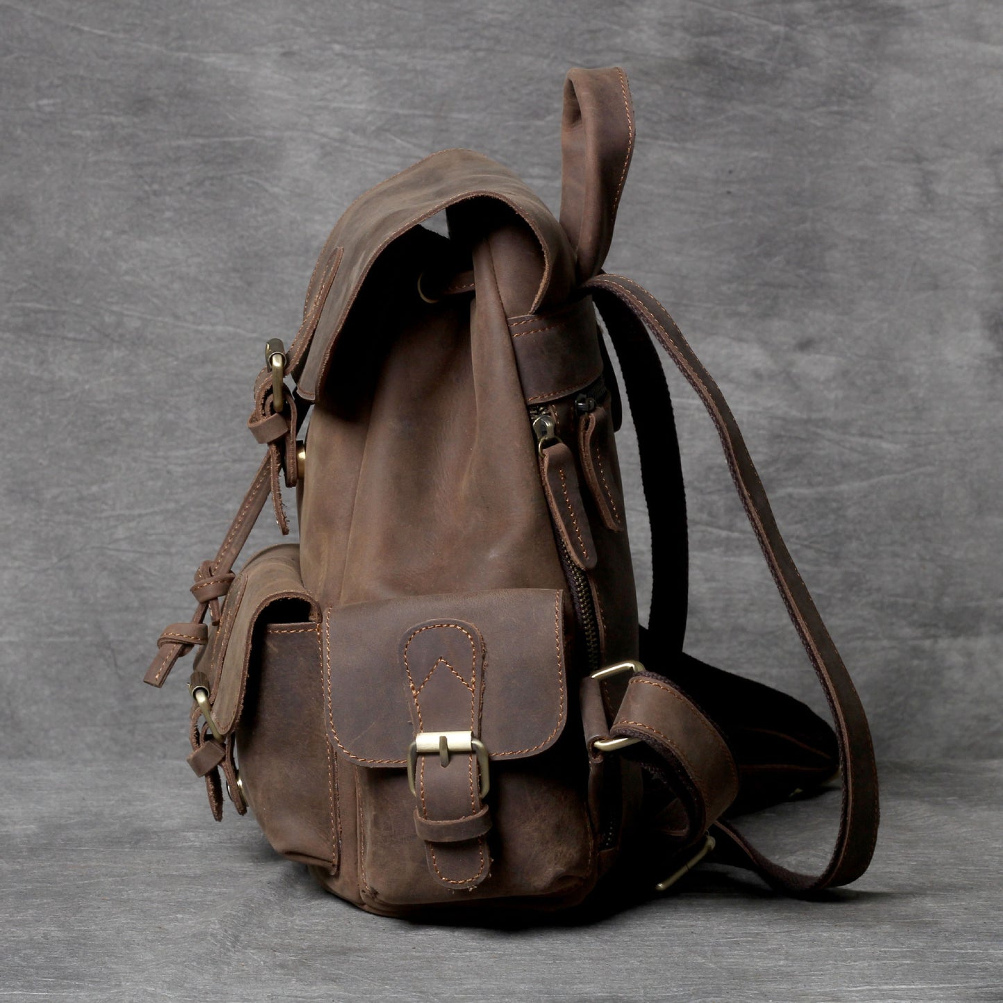 Ladies Small Backpack Handmade Original Leather